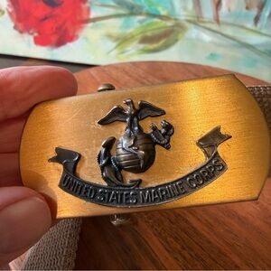 United States Marine Corps USMC Belt Buckle with Belt